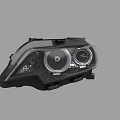 Modern Car Headlight With LED Lamps Transparent Cover And Black Frame