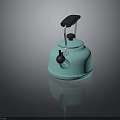 Turquoise Kitchen Kettle With Black Handle And Spout For Daily Use