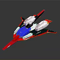Scifi Vehicle Model With Red White Blue Streamlined Design And Wing Components 3d model