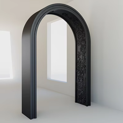 carved door opening art door arch shaped door opening 3d model