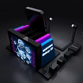 Smartphone Display Featuring Anime Character On Screen With Colorful Stand And Lighting