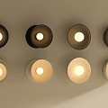 Modern Minimalist Wall Sconces With Multiple Round Shape Dark And Light Tones Warm Glow 3d model