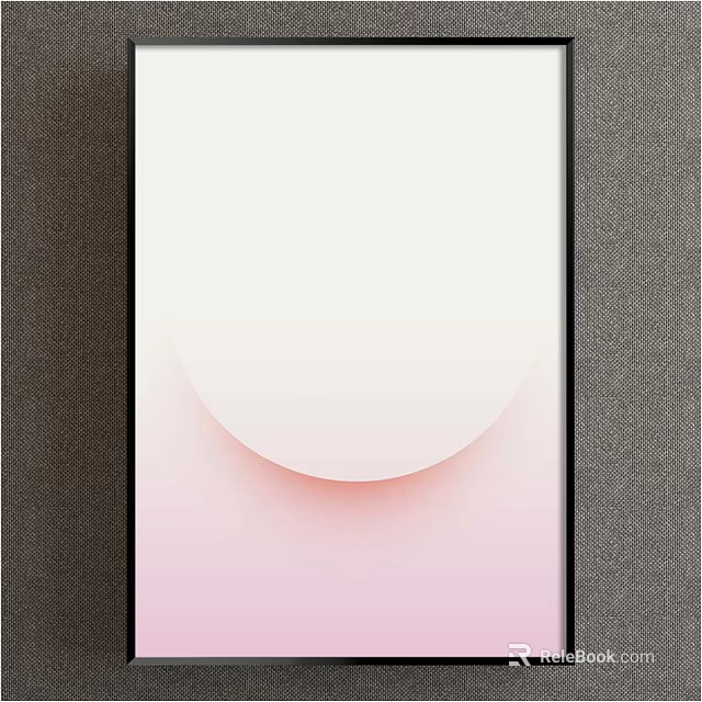 Smartphone Screen With White Pink Gradient Background Black Frame And Gray Surroundings 3d model