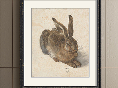 European animal painting brown porch animal rabbit decorative painting model