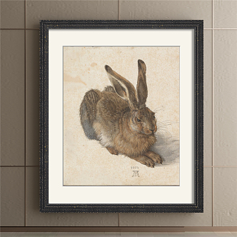 European animal painting brown porch animal rabbit decorative painting 3d model