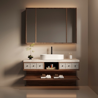 Middle Style Bathroom Cabinet 3d model