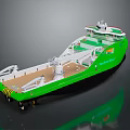 Green NorthSea King Ship With Modern Deck White Equipment And Sleek Design 3d model