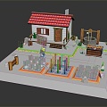 Manor Cartoon Environment Game Environment Farm 3d model