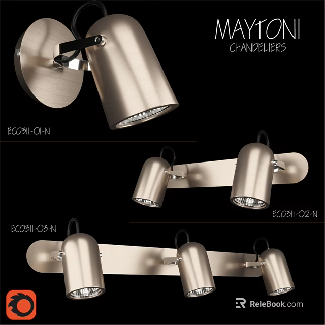 Modern Metal Wall Sconces With Sleek Design And Multiple Heads For Interior Decoration 3d model 