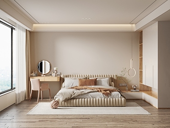 Modern Bedroom Cream Bedroom 3d model