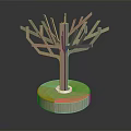 Creative Tree Like Public Chair With Branch Shaped Seats Green Base And Wooden Design