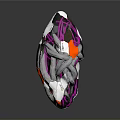 Futuristic Astronaut Helmet Design For Space Exploration With White Pink Orange Accents And Transparent Parts