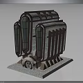Art Deco Style Building With Large Windows Brown Frames Arched Entrance And Stone Slab Base
