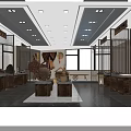 Traditional Exhibition Hall Interior With Spacious Layout And Wooden Display Cabinets