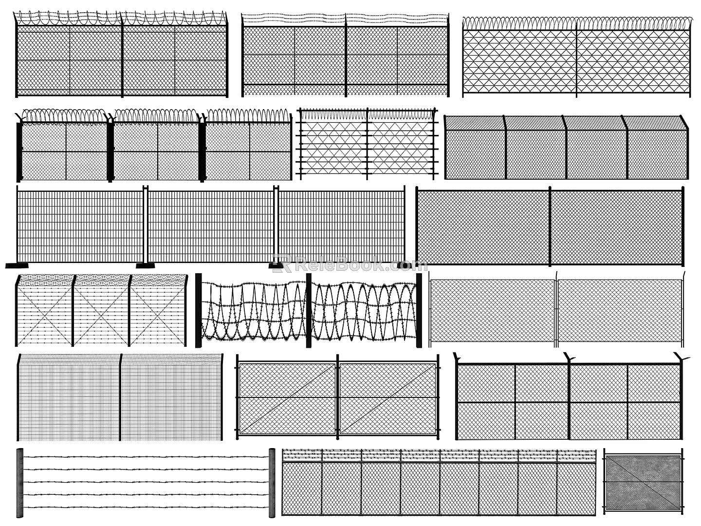 Modern wire mesh wire mesh wire fence protection net anti-theft net isolation fence iron mesh fence guardrail 3d model