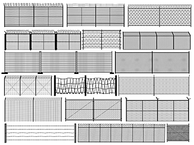 Modern wire mesh wire mesh wire fence protection net anti-theft net isolation fence iron mesh fence guardrail 3d model