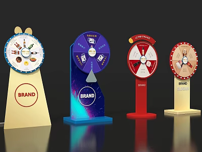 Colorful Commercial Spinning Wheel Display Equipment For Brand Promotion Stand Base 3d model