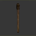Brown Head Matchstick With Rope Wrapped Wooden Stick And Gray Gradient Background