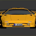 Yellow Sports Car With Streamlined Design Black Rear Spoiler And Sleek Surface