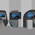 Modern touch screen intelligent all-in-one machine shopping guide terminal machine multimedia guide machine 3d model
