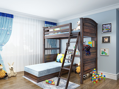 American Style Solid Wood Children's Bed model