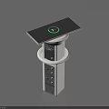 Solar Powered Outdoor Charging Station With Tilted Black Panel Green Indicator And White Black Base