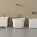 Poliform Modern White Bathroom Accessories With Three Stylish Ceramic Designs 3d model