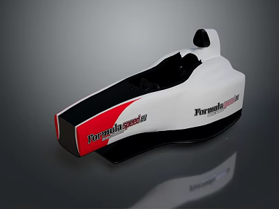 Parmigiani Speed Lab Single Seater Race Car With White Red Black Stripes Streamlined Design 3d model