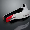 Parmigiani Speed Lab Single Seater Race Car With White Red Black Stripes Streamlined Design