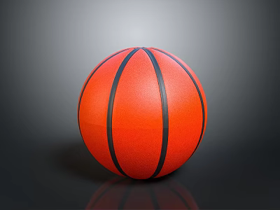 Orange Basketball With Black Stripes For Home Sports And Recreational Use 3d model