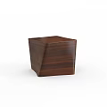Modern Stylish Brown Wooden Square Stool With Smooth Surface And Wood Grain Design