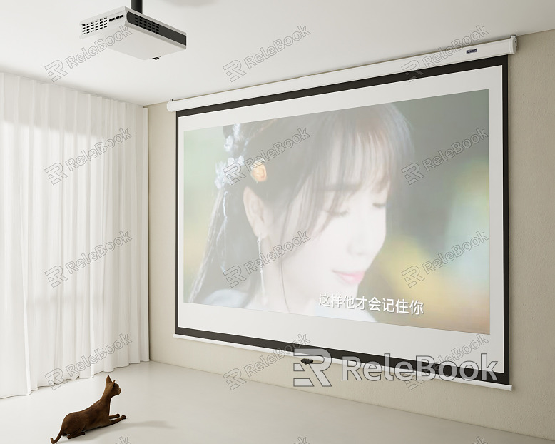 Modern projection curtain projection curtain projector model