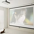 Modern projection curtain projection curtain projector 3d model