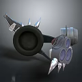 Unique Decorative Household Item With Black Circular Base Spikes And Metal Claw Design