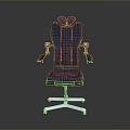 Ergonomic Office Chair with Adjustable Armrests Blue Swivel Base and Wheels