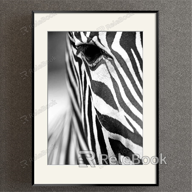 Modern Animal Painting Simple Black and White Children's Room Animal Zebra Decorative Painting model