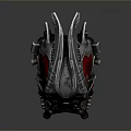 Mechanical Weapon With Metallic Body Red Accents And Intricate Design Details