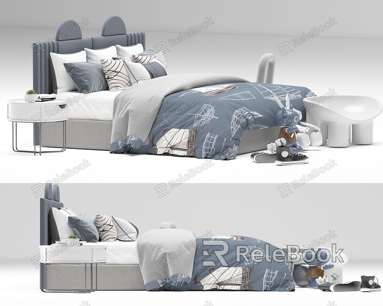 Modern Children's Bed Simple Children's Bed Set model