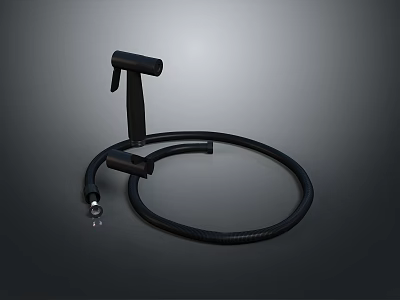Modern Black Kitchen Faucet With Flexible Hose And Single Handle Design 3d model