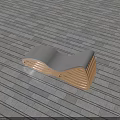 Modern Wooden Public Chair With Curved Ergonomic Structure For Outdoor Plaza Use