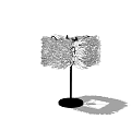 Elegant Table Lamp With Feather Shaped Shade And Modern Unique Stand Design 3d model