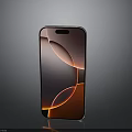 Modern Smartphone With Red And Orange Abstract Screen Pattern And Black Frame