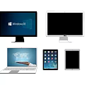 Various Computer Devices Including Windows 8 Monitor Dell Display Laptop And Tablets