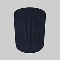 Modern Blue Fabric Sofa Stool With Vertical Stripes Design For Living Room