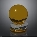 Shiny Golden Soccer Trophy With Polished Silver Base And Reflective Surface