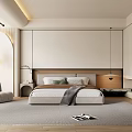 Modern Bedroom Interior Design With Large Bed Wooden Headboard Armchair Green Cushion And Rug