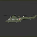 Green Medical Rescue Helicopter With Red Cross Symbol And Rotors On Dark Background
