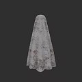 Ghostly Game and Movie Character in White Hooded Robe with Red Stains and Horror Look