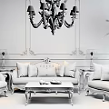 Beige Sofa Coffee Table Set With Golden Frame Decorative Pillows And Side Table Lamps