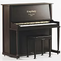 Elegant Kingsbury Black Upright Piano With Stool Classic Musical Instrument
